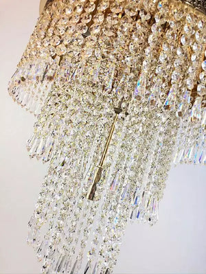 Kristall Deckenleuchte Spirale gold