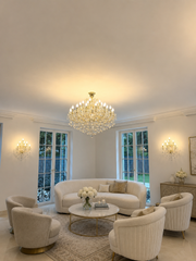 LUXURY CHANDELIER Gold Maria Theresia Ø120cm 36 lights arms covered with glass SPECIAL