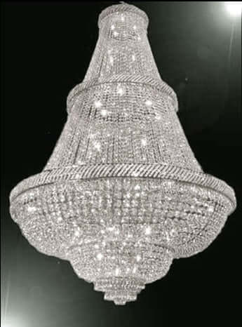 Luxuriöser Kristall Korblüster für Treppenhaus, 125cm Durchmesser, 180cm Höhe, dimmbar, aus Messing und Bleikristall.