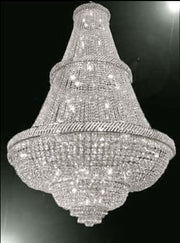 Luxuriöser Kristall Korblüster für Treppenhaus, 125cm Durchmesser, 180cm Höhe, dimmbar, aus Messing und Bleikristall.