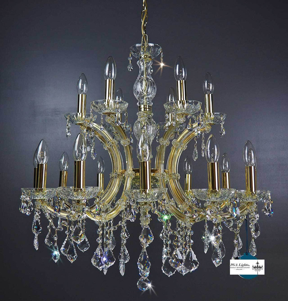 Kristall Kronleuchter gold