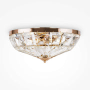 Maytoni Kristall Deckenleuchte Facet, goldener Deckenleuchte mit transparenten Glaskristallen, Ø39,6cm, dimmbar, 4 E14 Leuchtmittel.