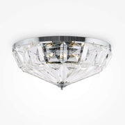 Maytoni Kristall Deckenleuchte Facet groß in Silber mit transparenten Glaskristallen und Chromgoldakzenten, dimmbar, Ø48,6cm.
