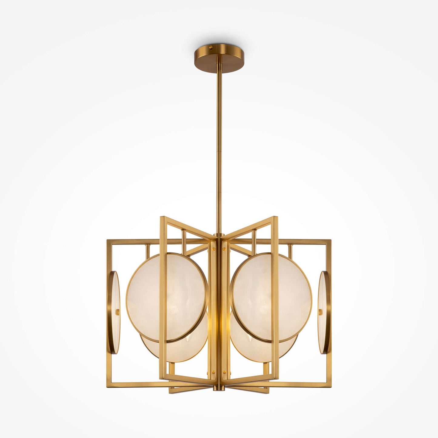 Maytoni Pendelleuchte Marmo Gold Groß, dimmable, E14 sockets, 6 lights, gold metal and glass, adjustable height, Ø51.7cm.