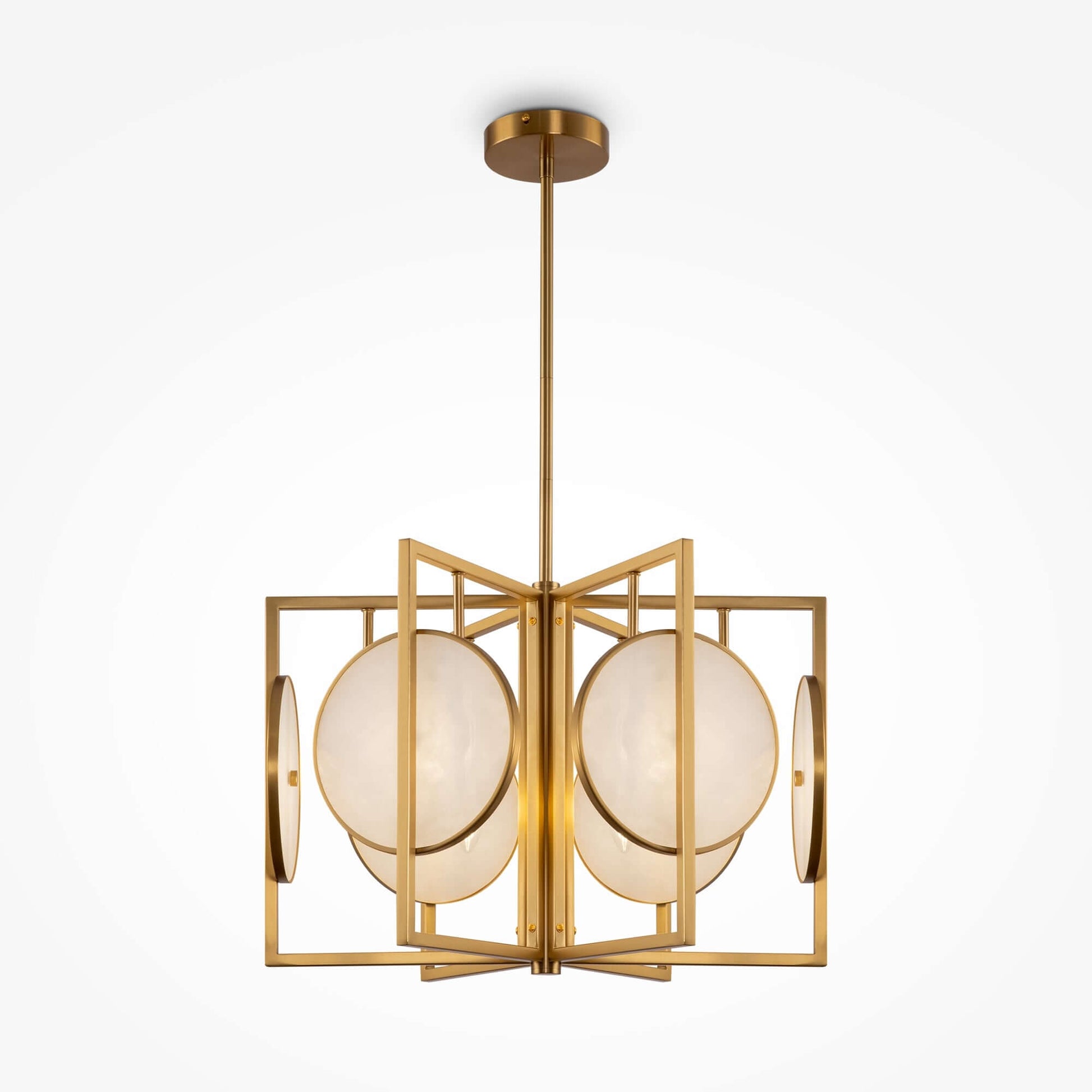 Maytoni Pendelleuchte Marmo Gold Groß, dimmable, E14 sockets, 6 lights, gold metal and glass, adjustable height, Ø51.7cm.