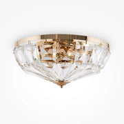 Maytoni Kristall Deckenleuchte Facet in groß, goldene Fassung, transparentes Glaskristall-Design, dimmbare Deckenleuchte Ø48,6cm.