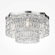Maytoni Deckenleuchte Dune Silber klein with crystal layers and chrome accents, E14 base, dimmable, 45x45cm, elegant ceiling light.
