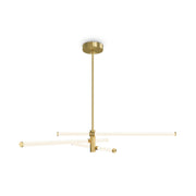 Maytoni Pendelleuchte Axis groß in Gold, nicht dimmbar, höhenverstellbar, 3 LED Lichter, Aluminium und Acryl Design