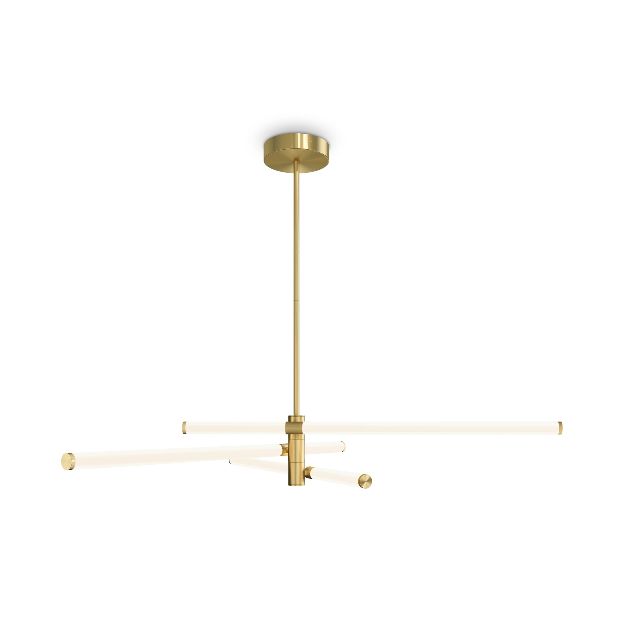 Maytoni Pendelleuchte Axis groß in Gold, nicht dimmbar, höhenverstellbar, 3 LED Lichter, Aluminium und Acryl Design