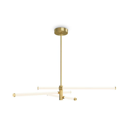 Maytoni Pendelleuchte Axis groß in Gold, nicht dimmbar, höhenverstellbar, 3 LED Lichter, Aluminium und Acryl Design