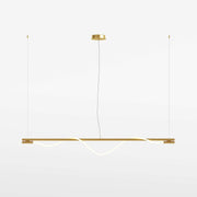 Maytoni Pendelleuchte Tau Gold groß, LED Hängelampe aus Aluminium, 150cm hoch, 180cm lang, dimmbar, modernes Design.