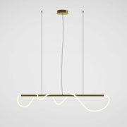 Maytoni Tau Gold small pendant light, aluminum LED, 150cm height, featuring a sleek gold finish with silicone diffuser.