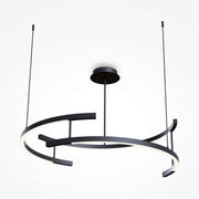 Maytoni Pendelleuchte Line Schwarz Rund LED Deckenleuchte, Aluminium, nicht dimmbar, höhenverstellbar, modernes Design