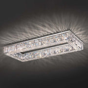 Masiero Kristall Deckenleuchte Rechteck 200cm x 80cm Silber Farben mit CUT CRYSTAL