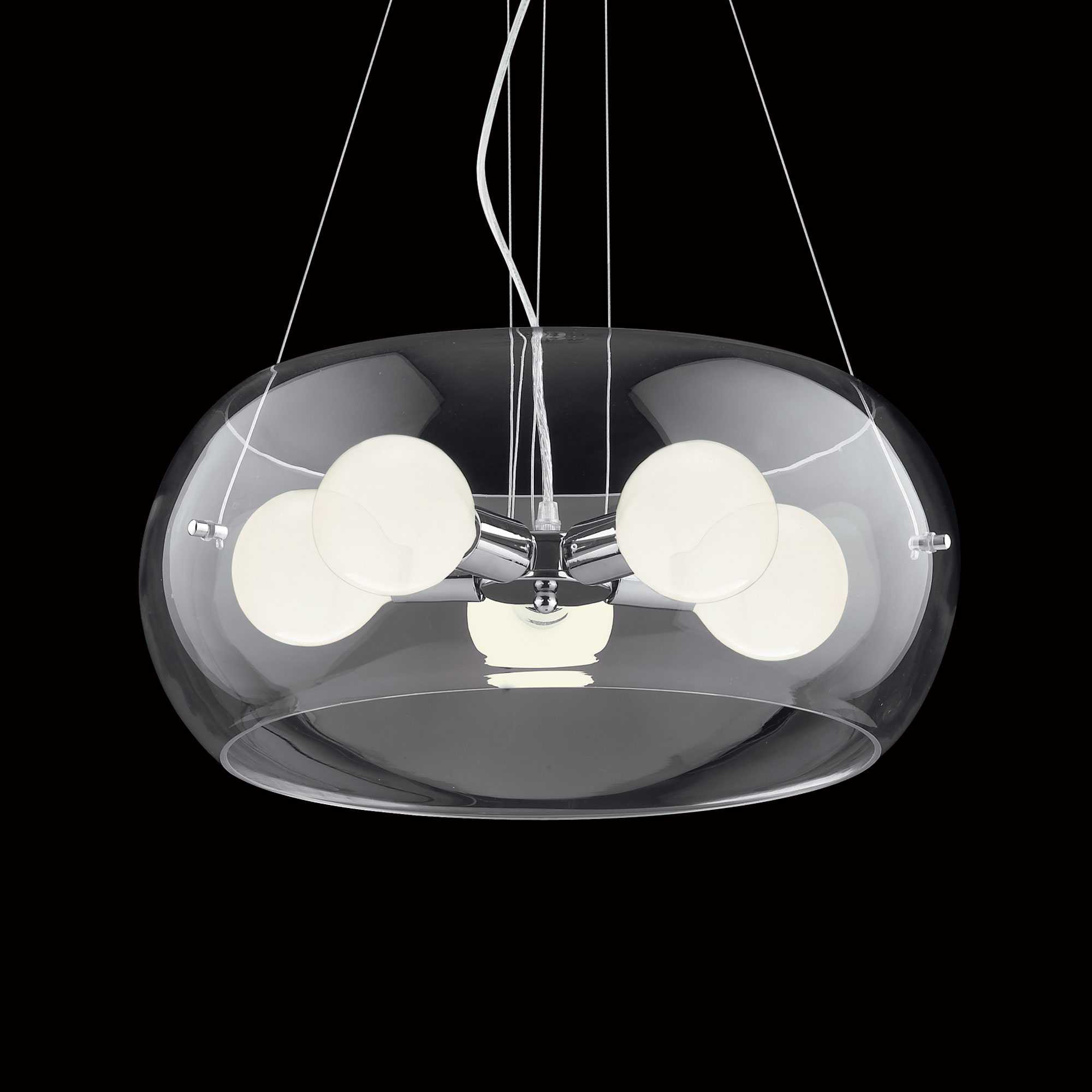 Ideal Lux Pendelleuchte Hängeleuchte AUDI-10 mit transparentem Glas 