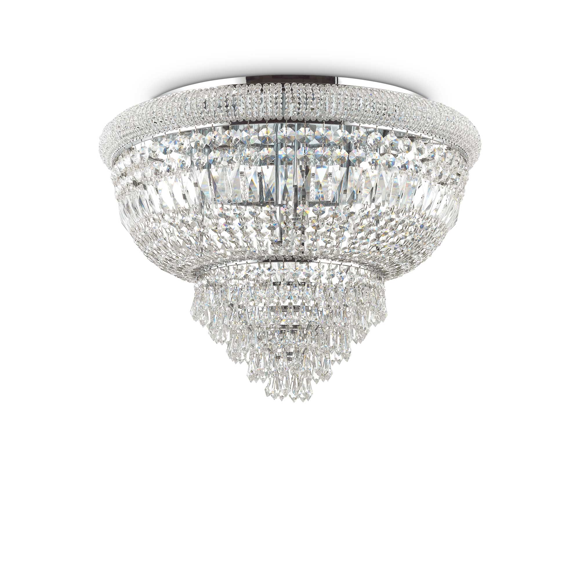 KRISTALL DECKENLEUCHTE Dubai 6Leuchten Silber gefertigt mit funkelnden Bleikristallen SALE% Outlet