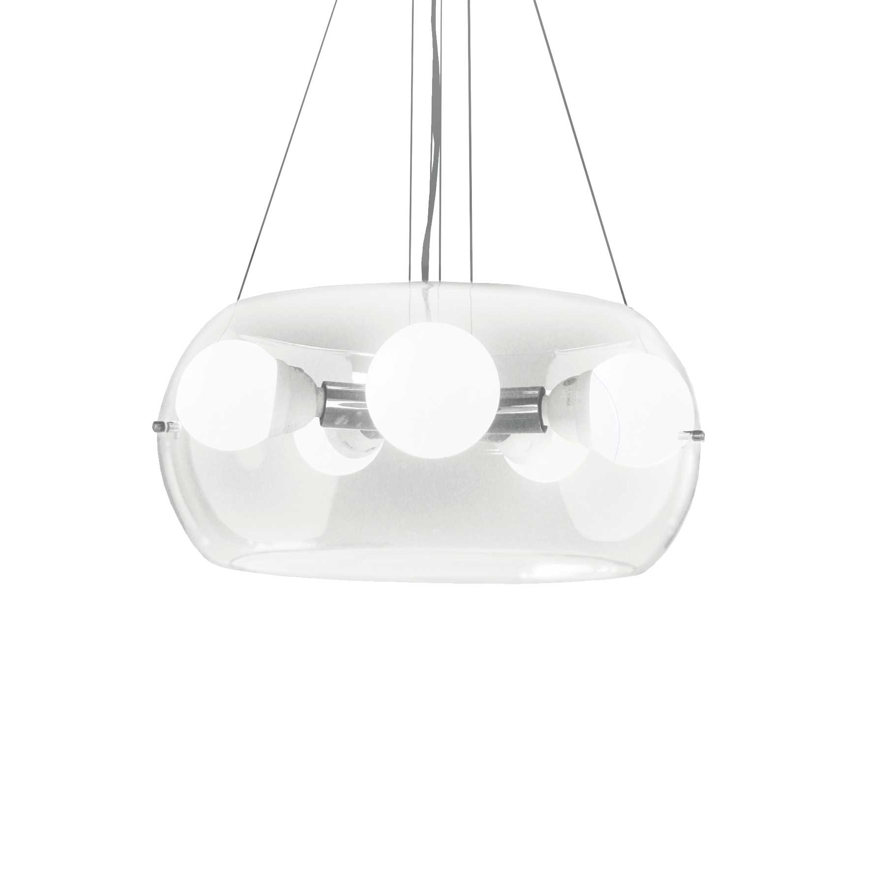 Ideal Lux Pendelleuchte Hängeleuchte AUDI-10 mit transparentem Glas 