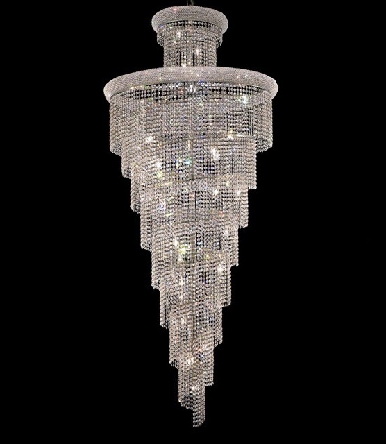 Kristall Hängeleuchte TWISTER Spiralleuchte für Treppenhaus Galerie Durchmesser 90cm Höhe218 XXL